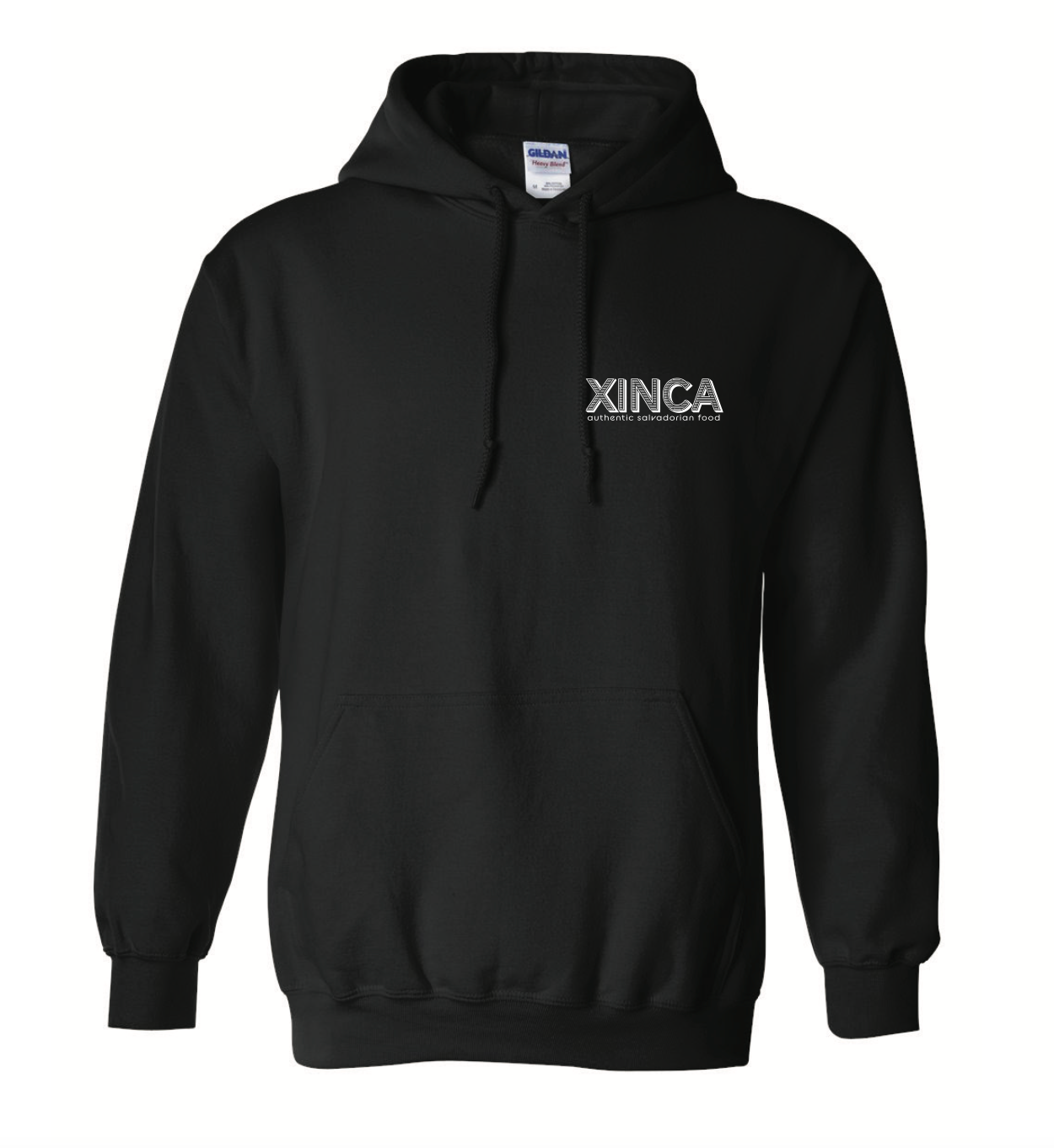 The Front of the El Loroco Sweater with Xinca Authentic Salvadorian Food Logo